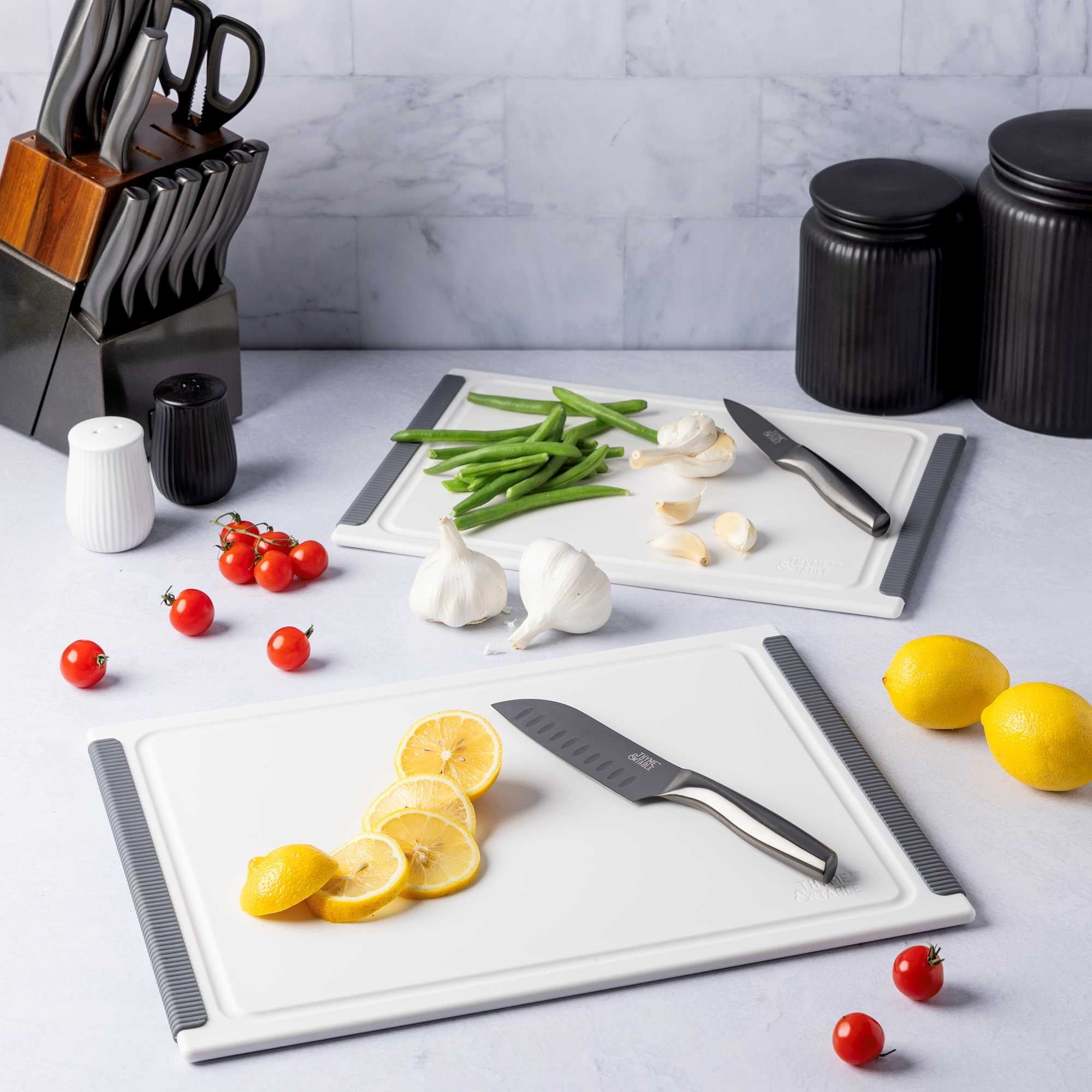 2 Piece Poly Cutting Boards White MD 10x14", LG 12x16"