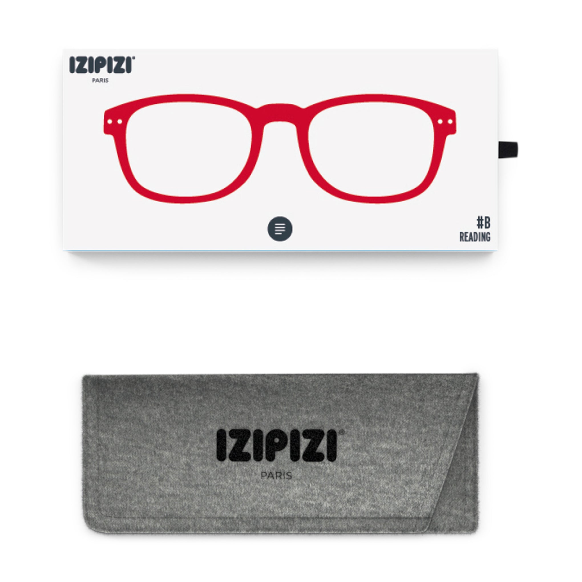IZIPIZI Rectangular Reading Glasses #B - Red