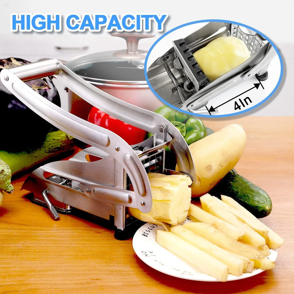 with 2 Blades, Professional Potato Stainless Steel, Potato Slicer Fries, No-Slip...