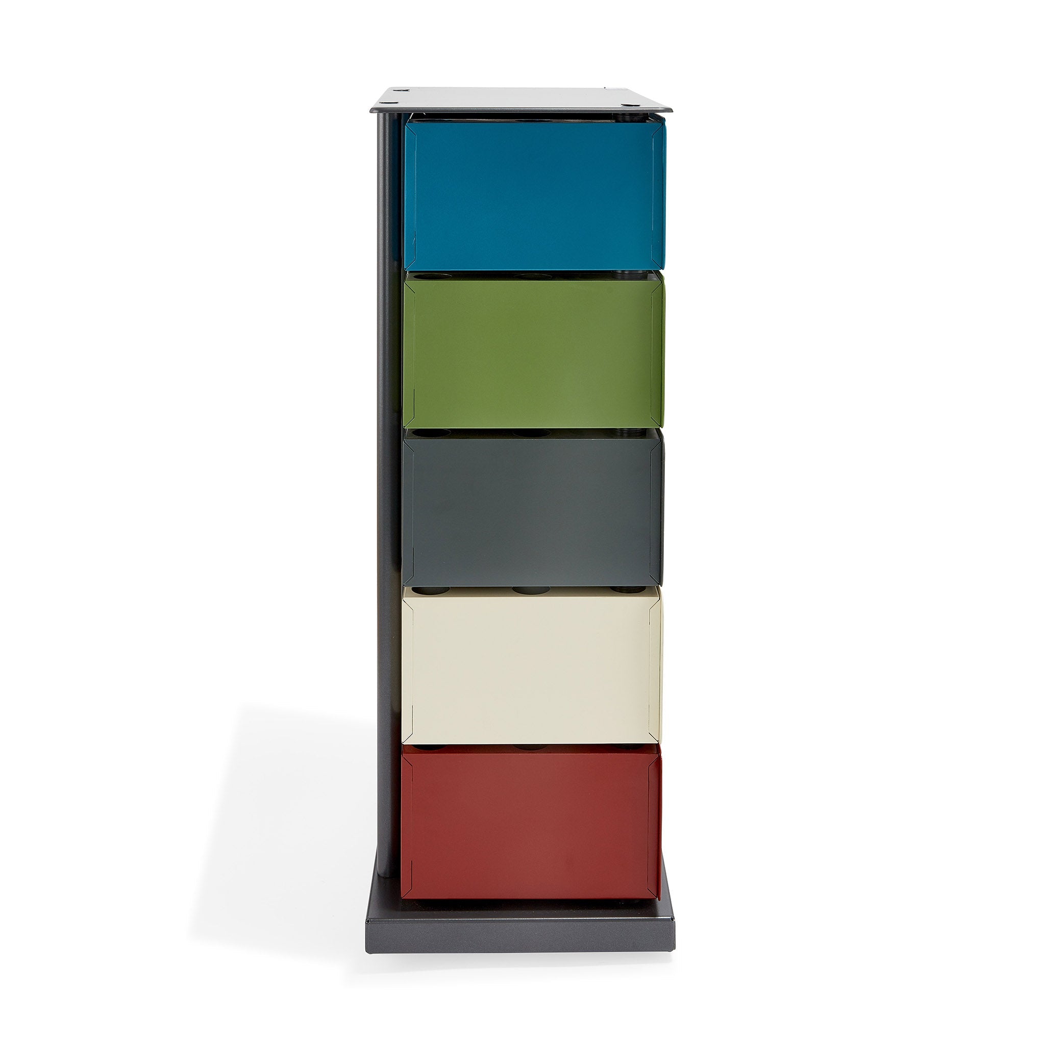 5-Drawer Pivot Cabinet - Blue/ Gray/ Red