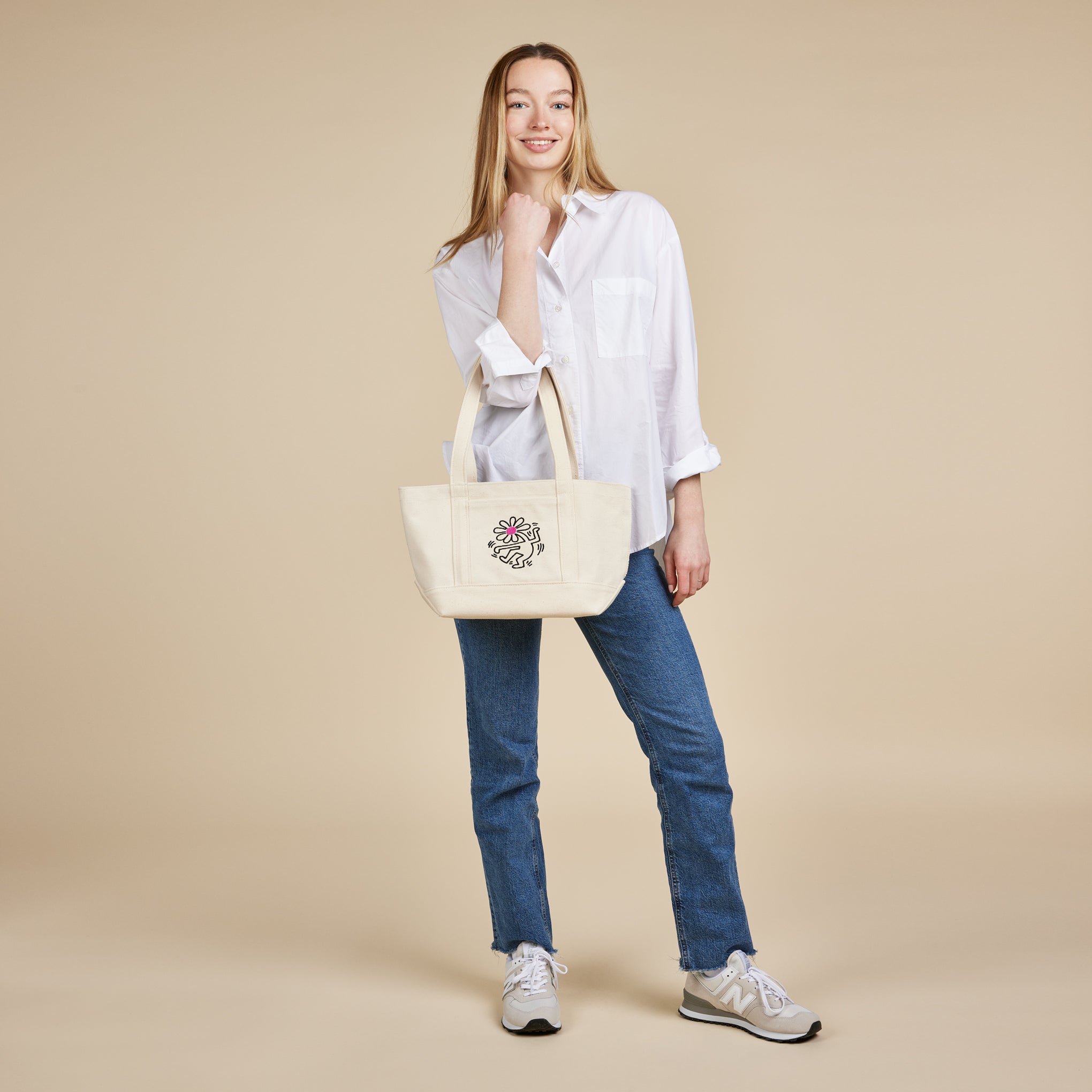 Keith Haring Baggu Flower Small Heavyweight Recycled Canvas Tote