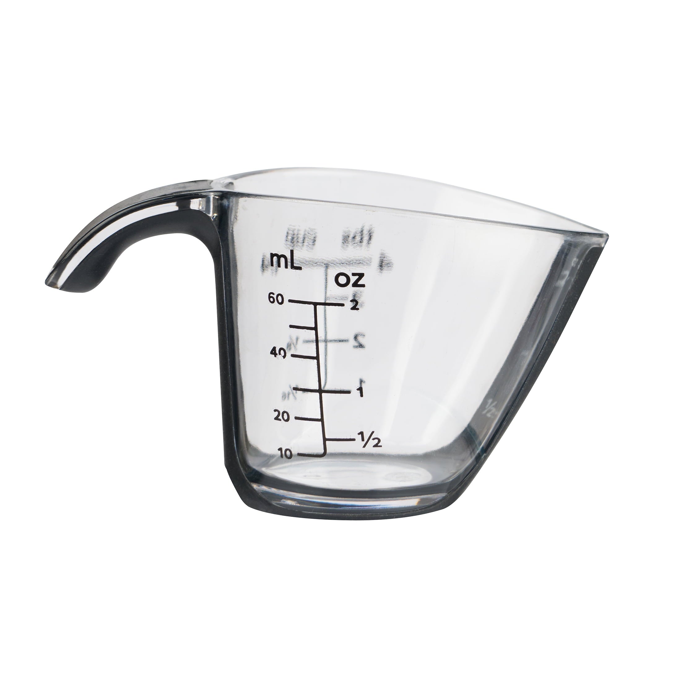 1/4C Plastic Mini Measuring Cup, Black/Transparent