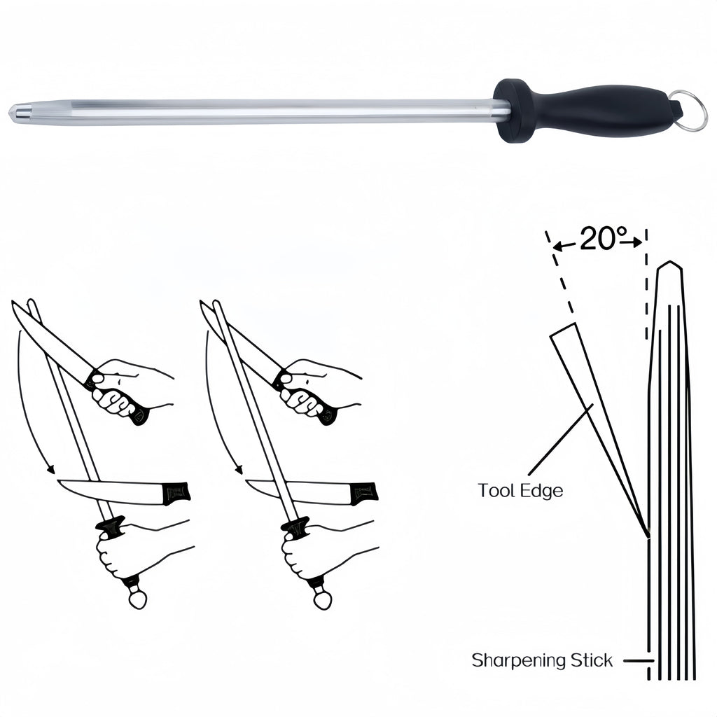 12 Inch Carbon Steel Black Sharpening Steel Knife Sharpeners
