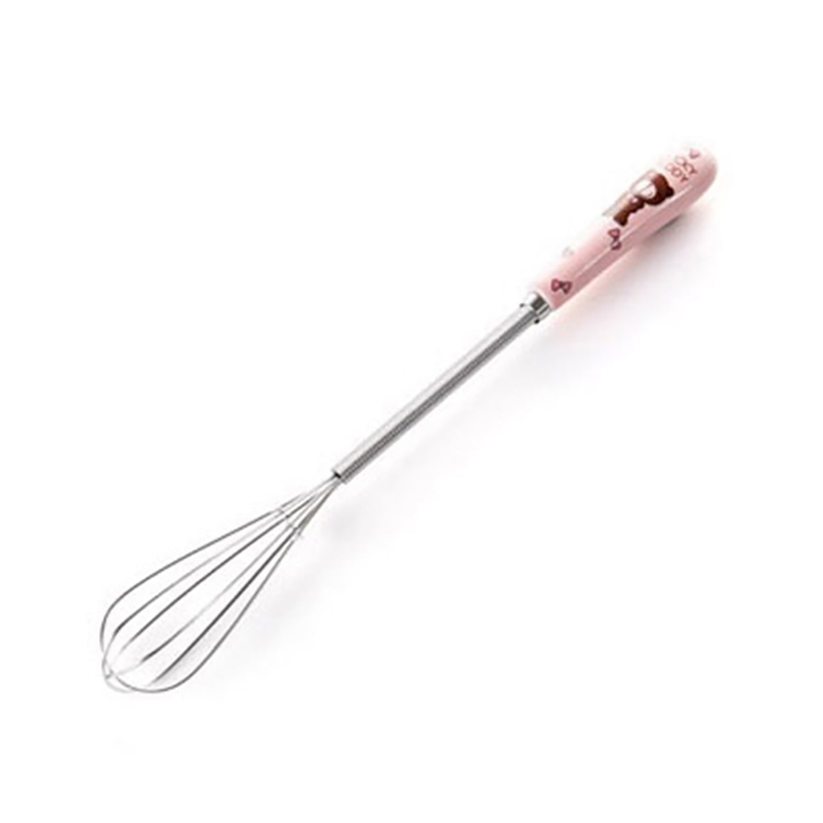 Wire Whisks Manual Clean Easily Stainless Steel Manual Mini Agitator Kitchen Egg Mixer for Kitchen (Pink)