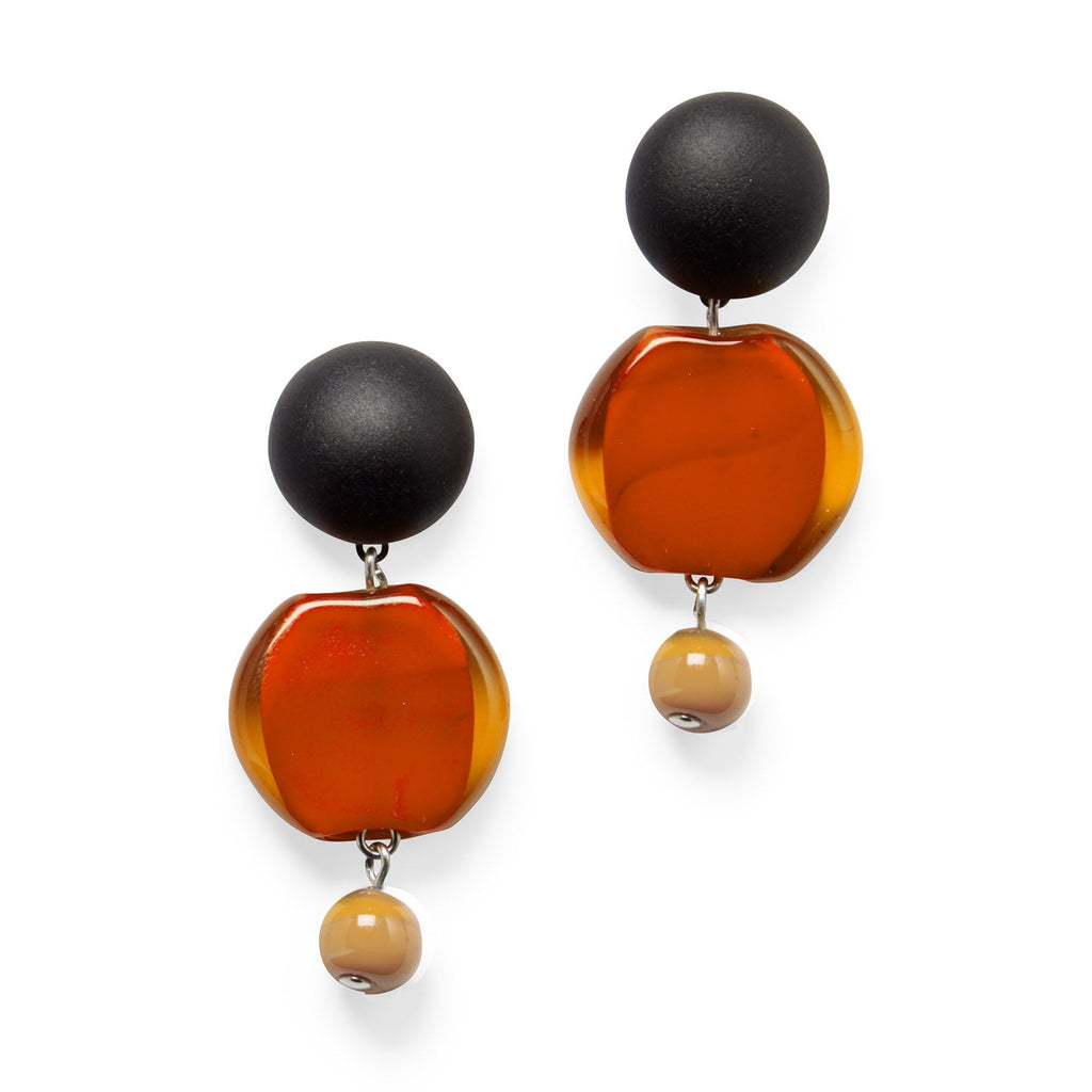 Murano Drop Earrings - Red
