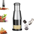 Stainless Steel Garlic Chopper Onion Press Manual Vegetable Chopper Easy Clean Silver Knives