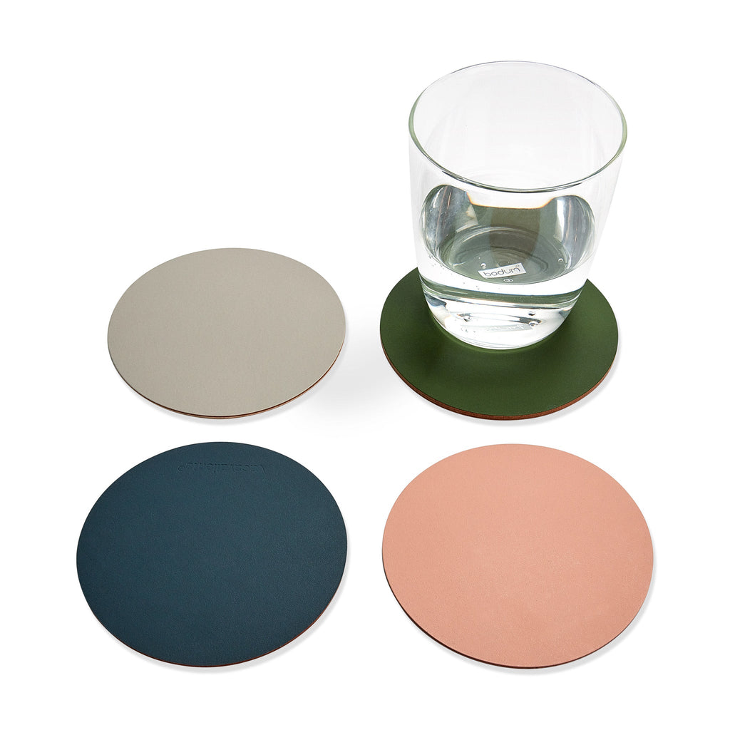 Dual-Sided Recycled Leather Coasters – Set of 4 - Square