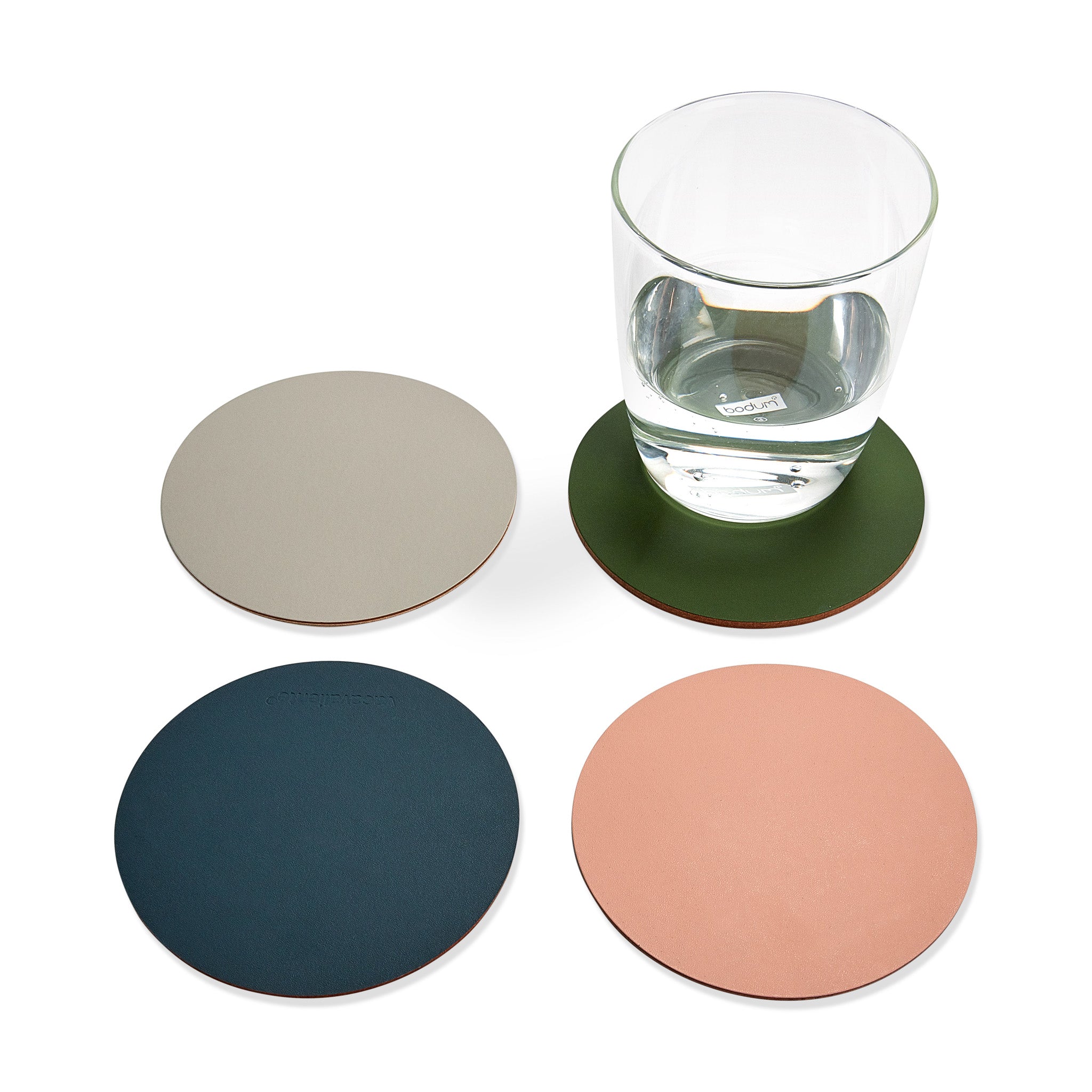 Dual-Sided Recycled Leather Coasters – Set of 4 - Square