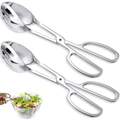 2 Pcs Salad Tongs, 10'' Stainless Steel Kitchen Tongs, for Baking Cake Buffet Pasta Restaurant Home Kitchen Gadg...