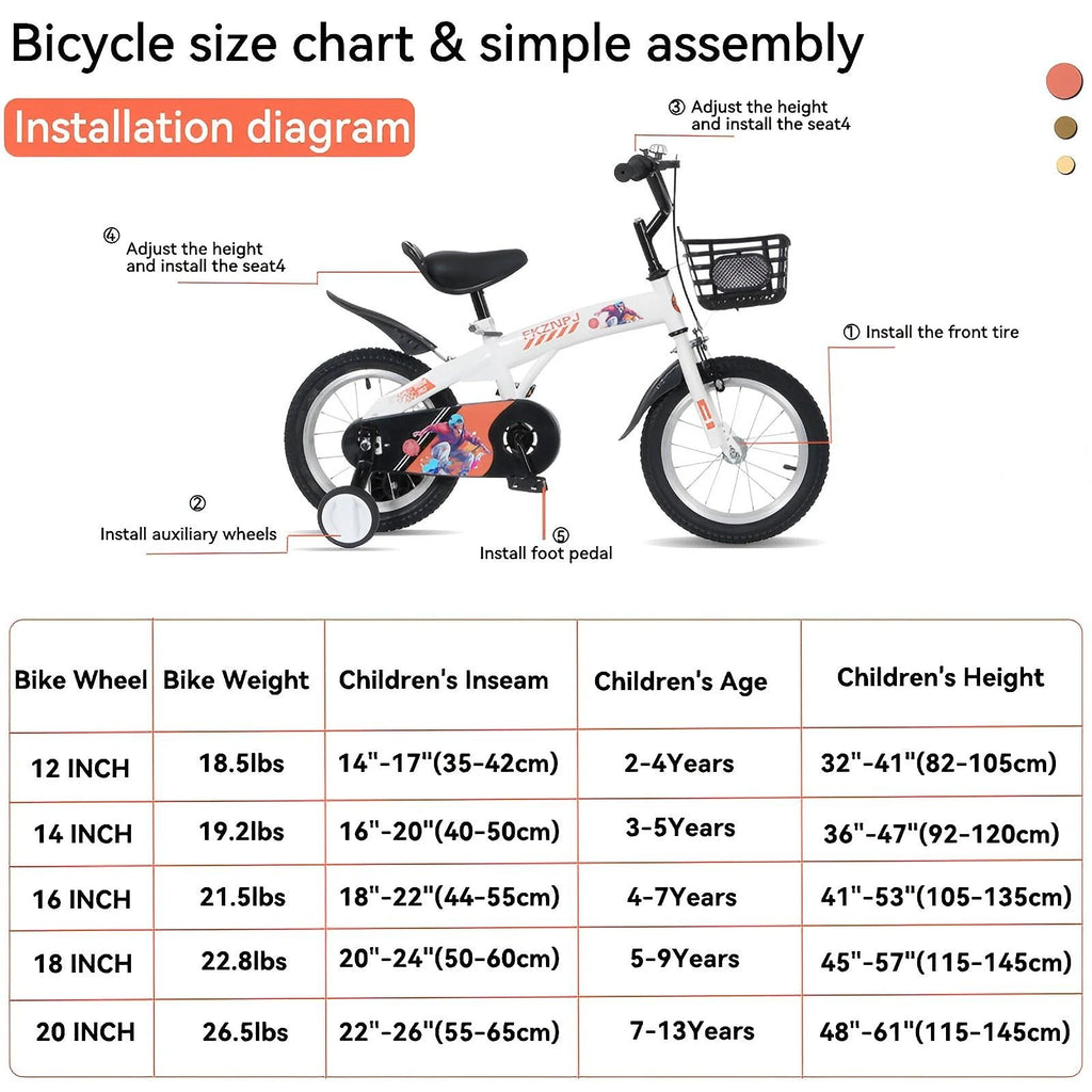 Baprem 18" Girls Bike for 5-9 Years Old Kids, Cute Kids Bike with Training Wheels, Steel Frame Sporty Children Bicycle, Pink