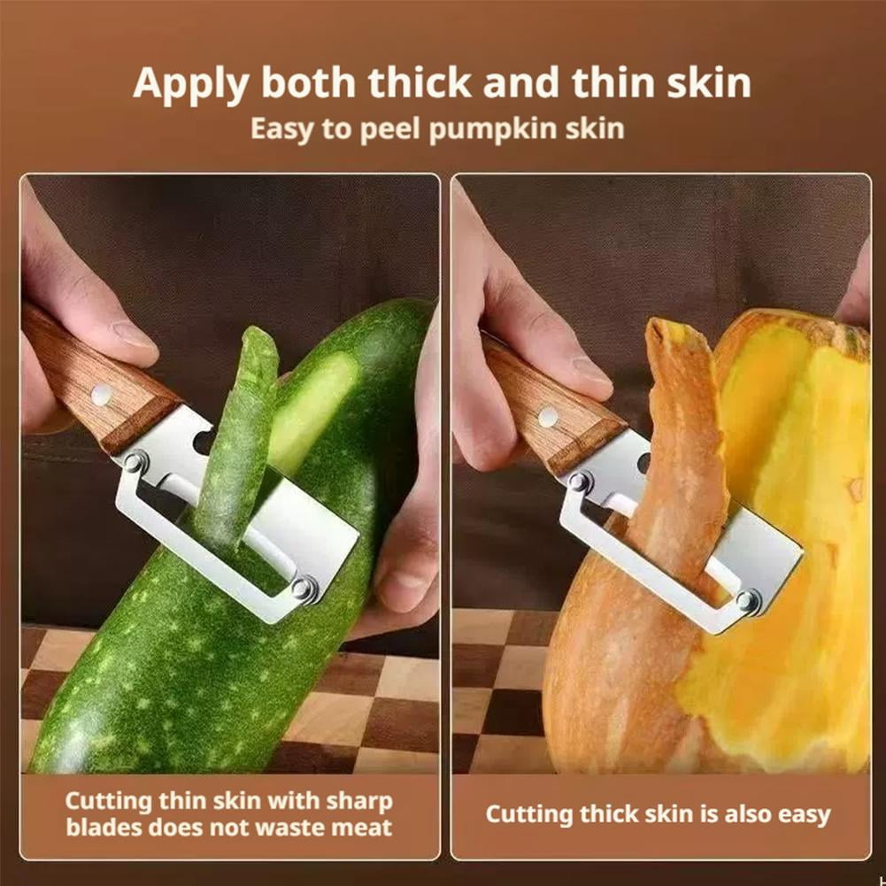 Vegetable Peeler, Ultra-Sharp Stainless Steel Blade with Ergonomic Wood Handle, Kitchen Peeler for F...