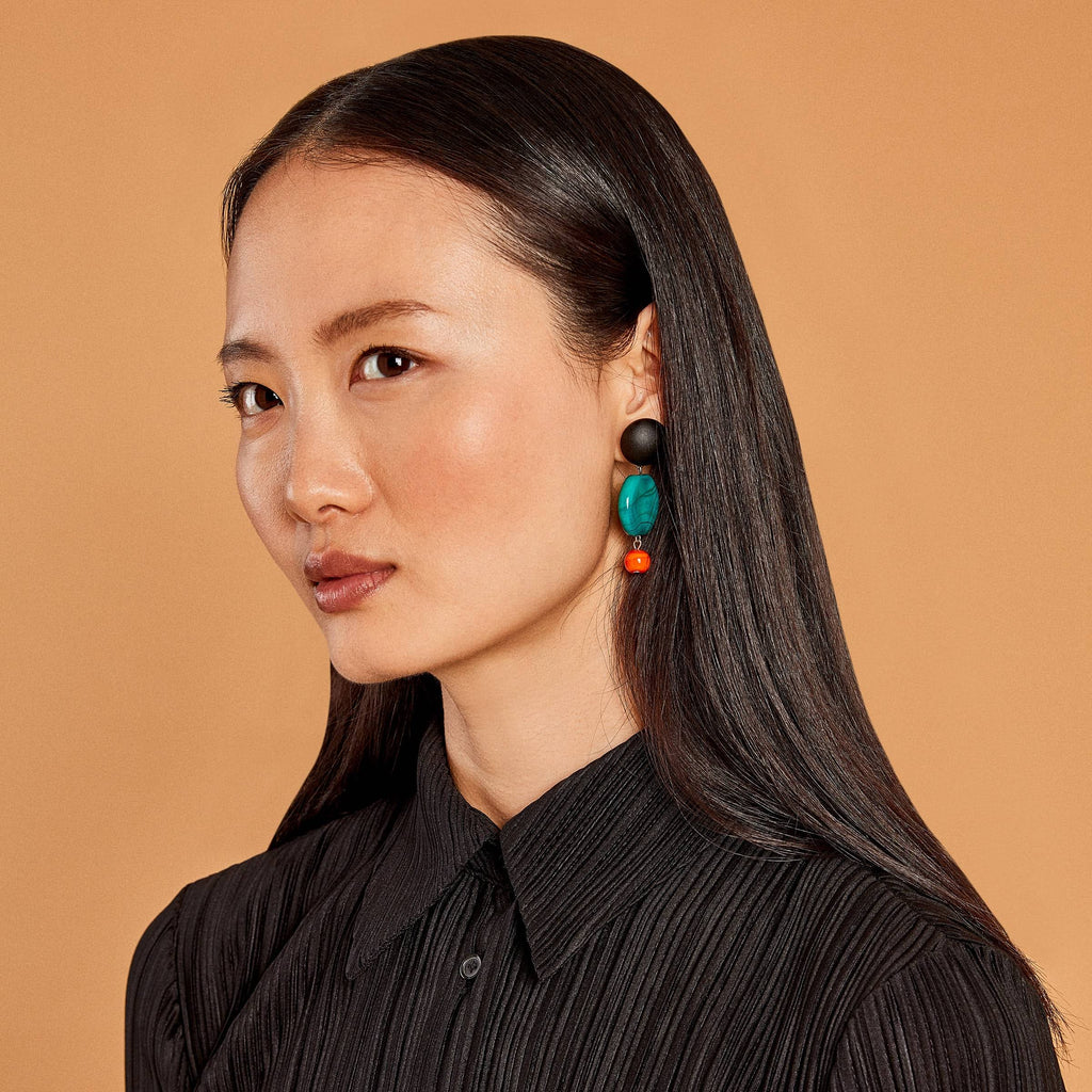 Murano Drop Earrings - Turquoise