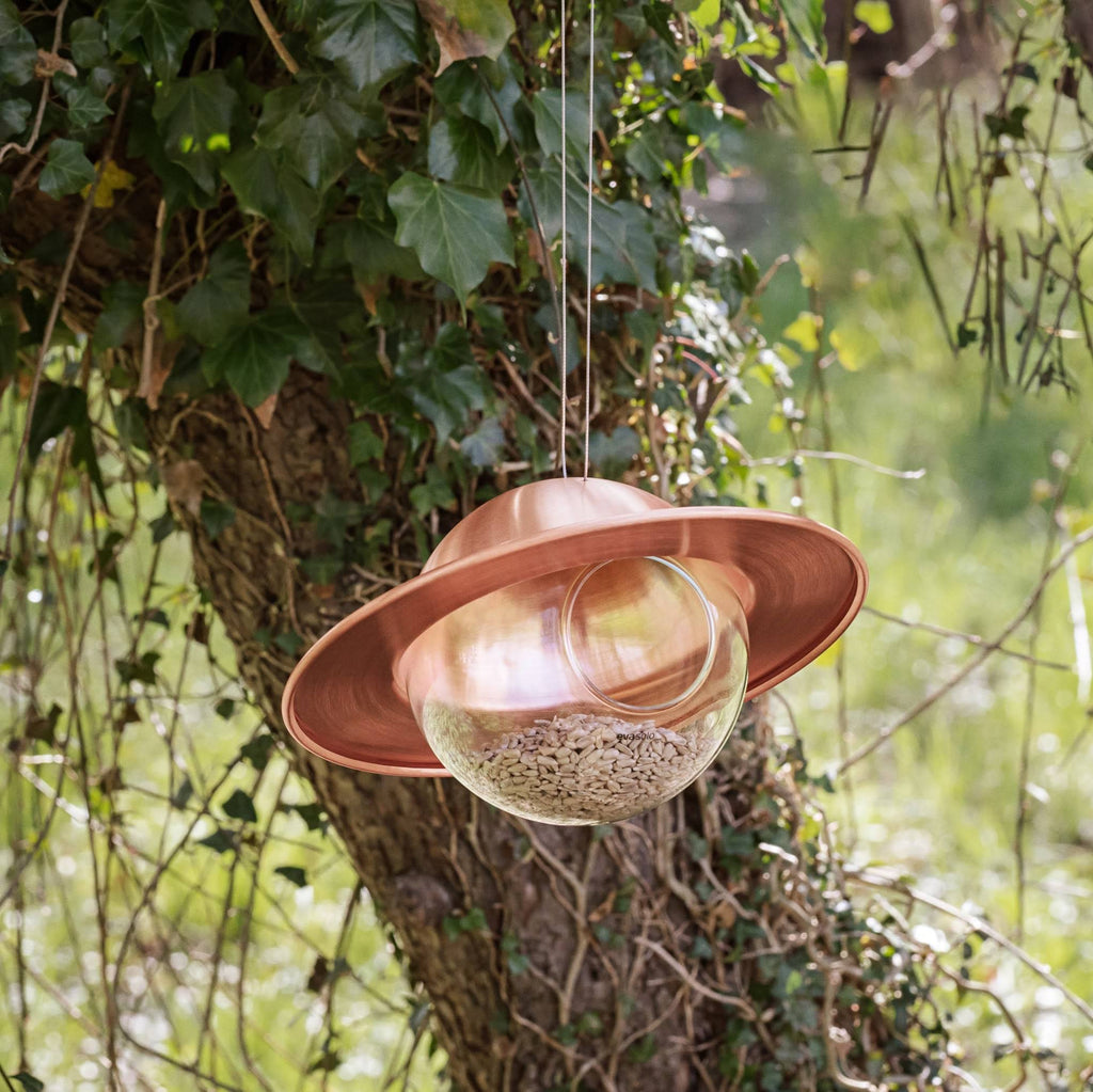 Saturn Bird Feeder with Copper Roof