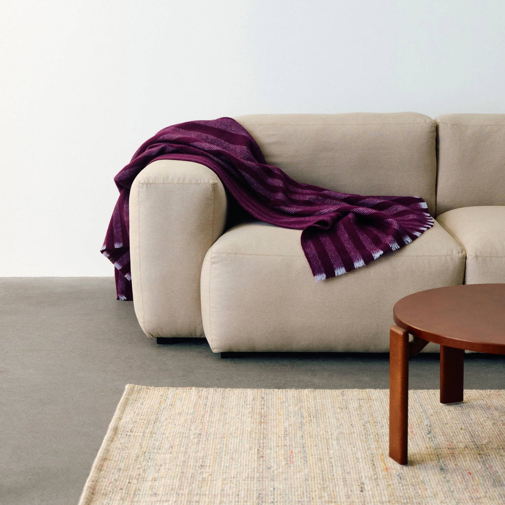HAY Duo Striped Wool Throw - Plum