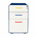 Poppin Stow 3-Drawer File Cabinet - Red/ Blue/ Yellow