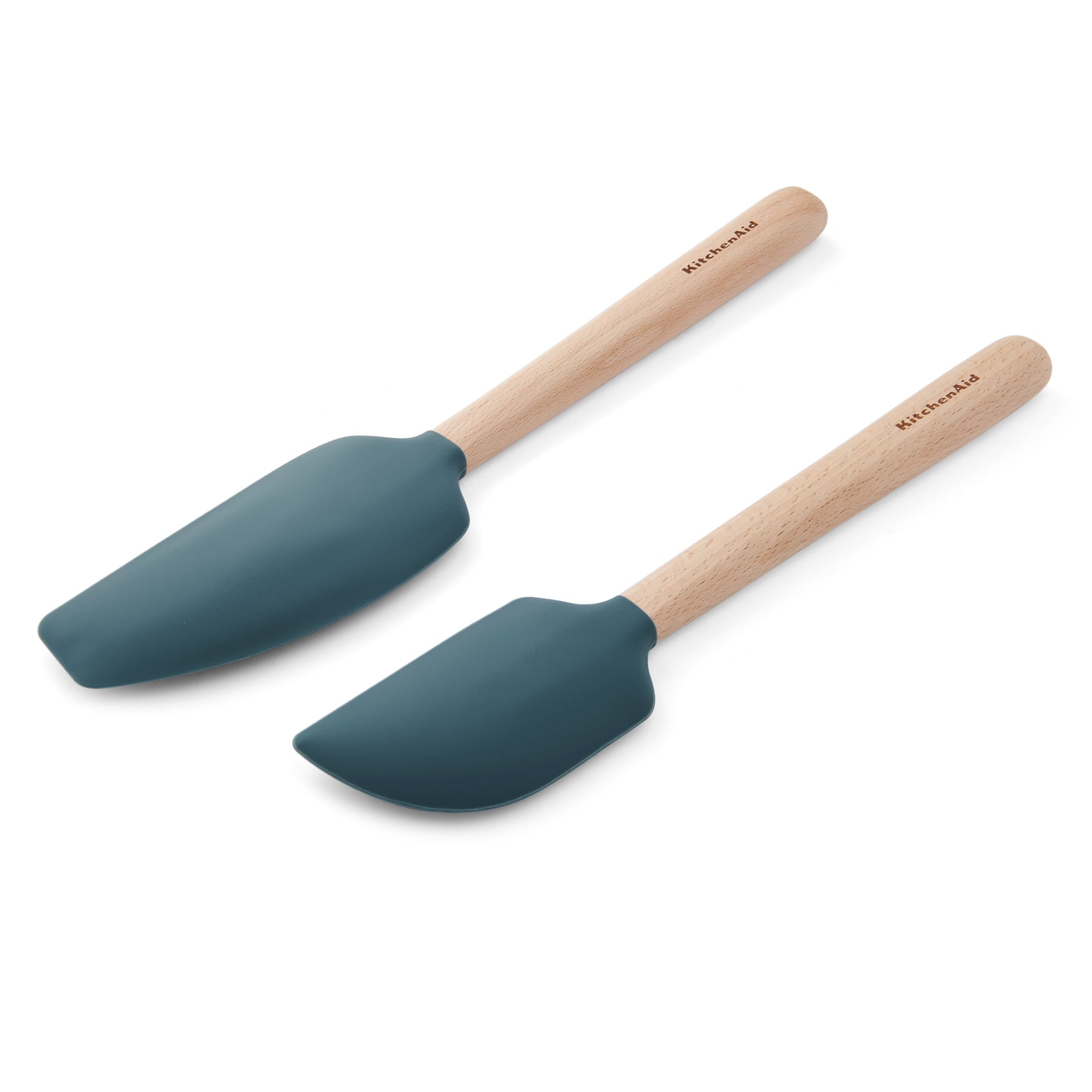 2-Piece Silicone Mixing Spatula and Scraper Set for Cooking, Agave