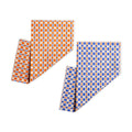 Geometric Cotton &amp; Linen Napkins - Set of 2 - Orange/ Blue