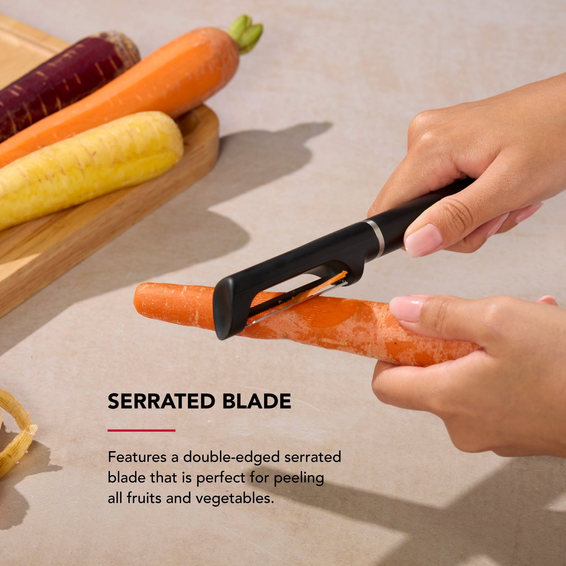 2-Piece Stainless Steel Swivel Y and Vegetable Peeler, Black