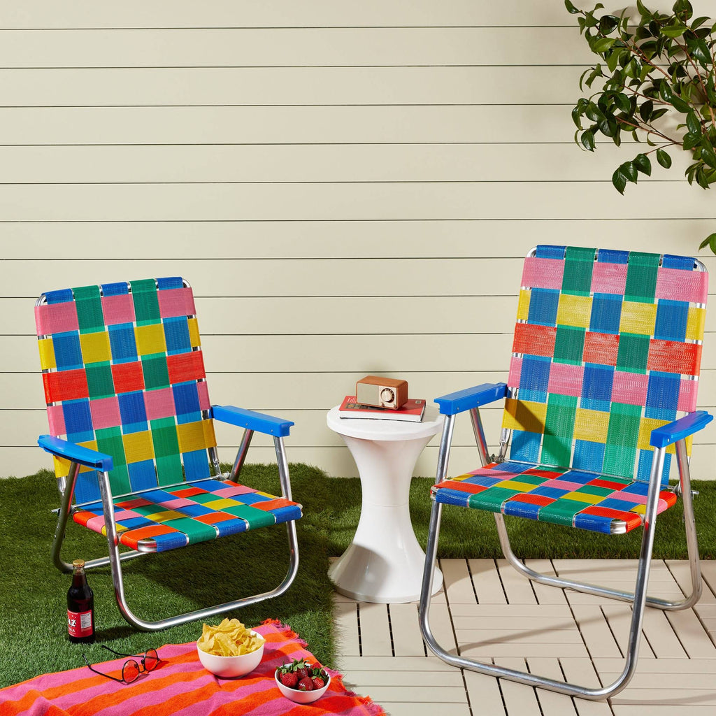 Classic Lawn Chair - Retro Rainbow