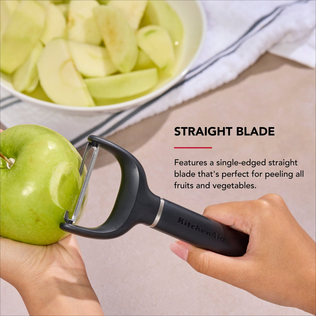 2-Piece Stainless Steel Swivel Y and Vegetable Peeler, Black