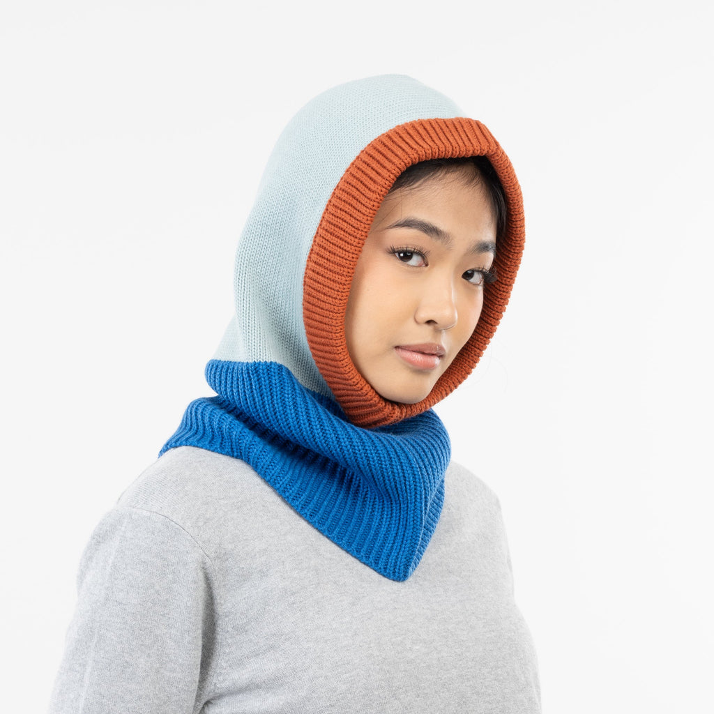 Verloop Color Mix Knit Hood - Cobalt