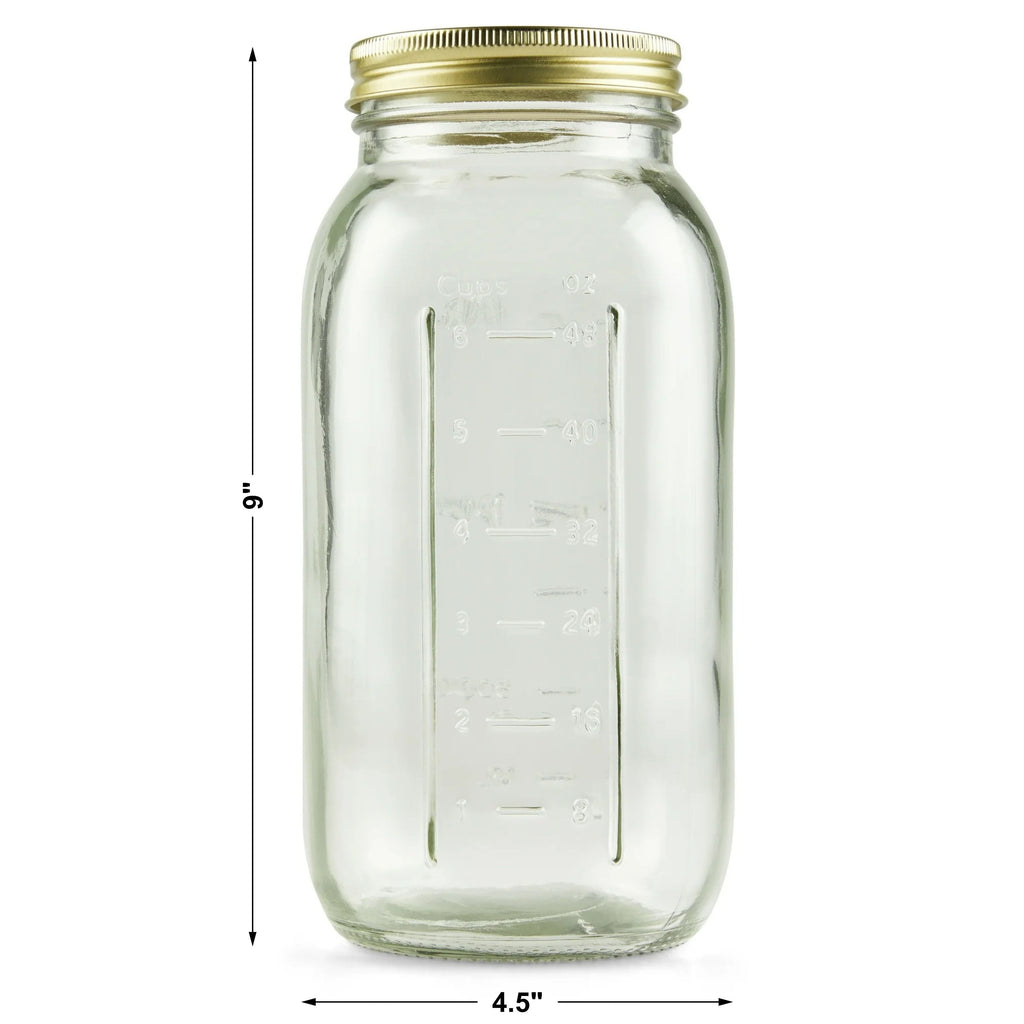 64 oz Mason Jars, Wide Mouth Half Gallon Canning Jars with Lids and Rings, 6-Pack Extra Large Glass Jars for Home Can...