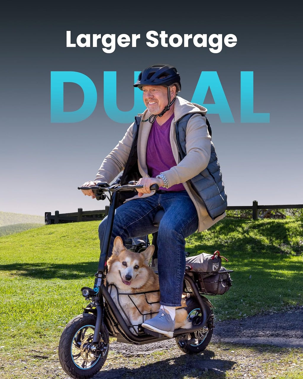 Gyroor Electric Scooter with Basket &amp; Seat, 550W, 20 Mile Range