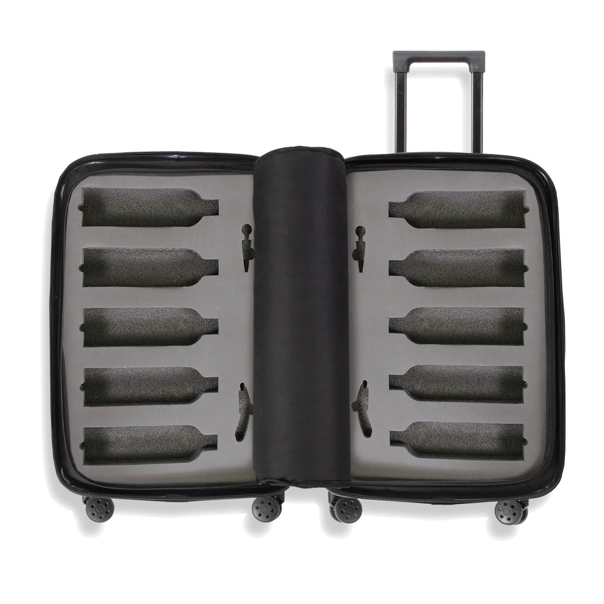 The Ten (10-Bottle) Wine Luggage, TSA Approved Anti-Theft Zipper, Lightweight Hard Shell Spinner Suitcase