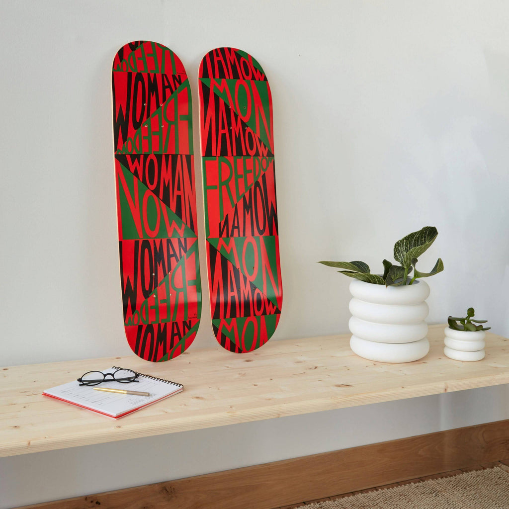 Faith Ringgold Woman Freedom Now Skateboard Diptych