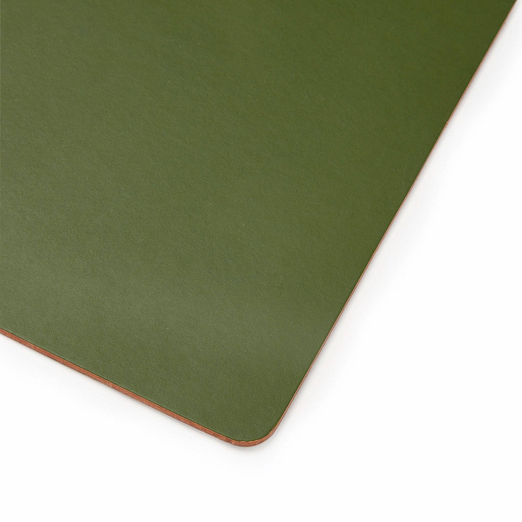 Dual-Sided Recycled Leather Placemat - Green/ Black