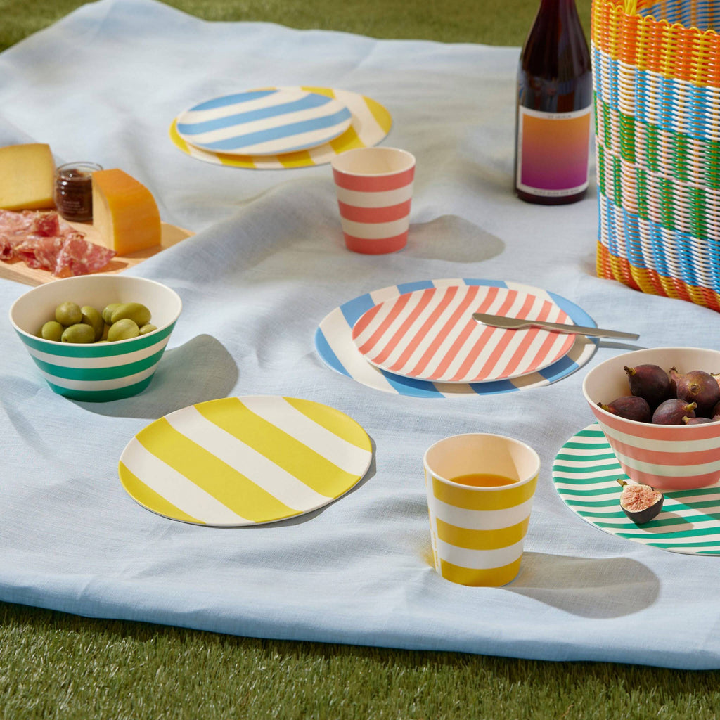 Bamboo Colorful Striped Dinnerware - Set of 4 - Bowl