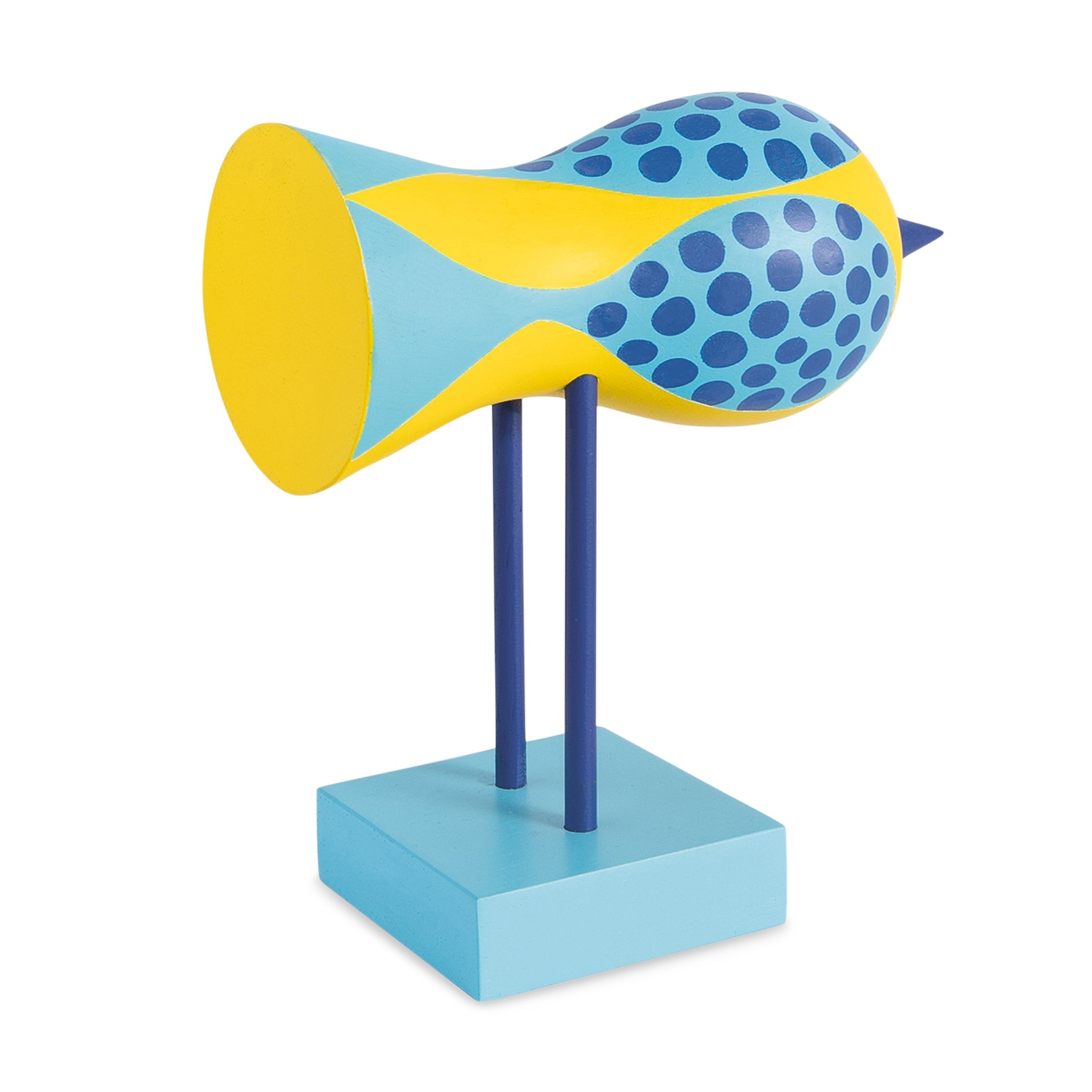 Lisa Larson Wooden Bird Object - Blue Base