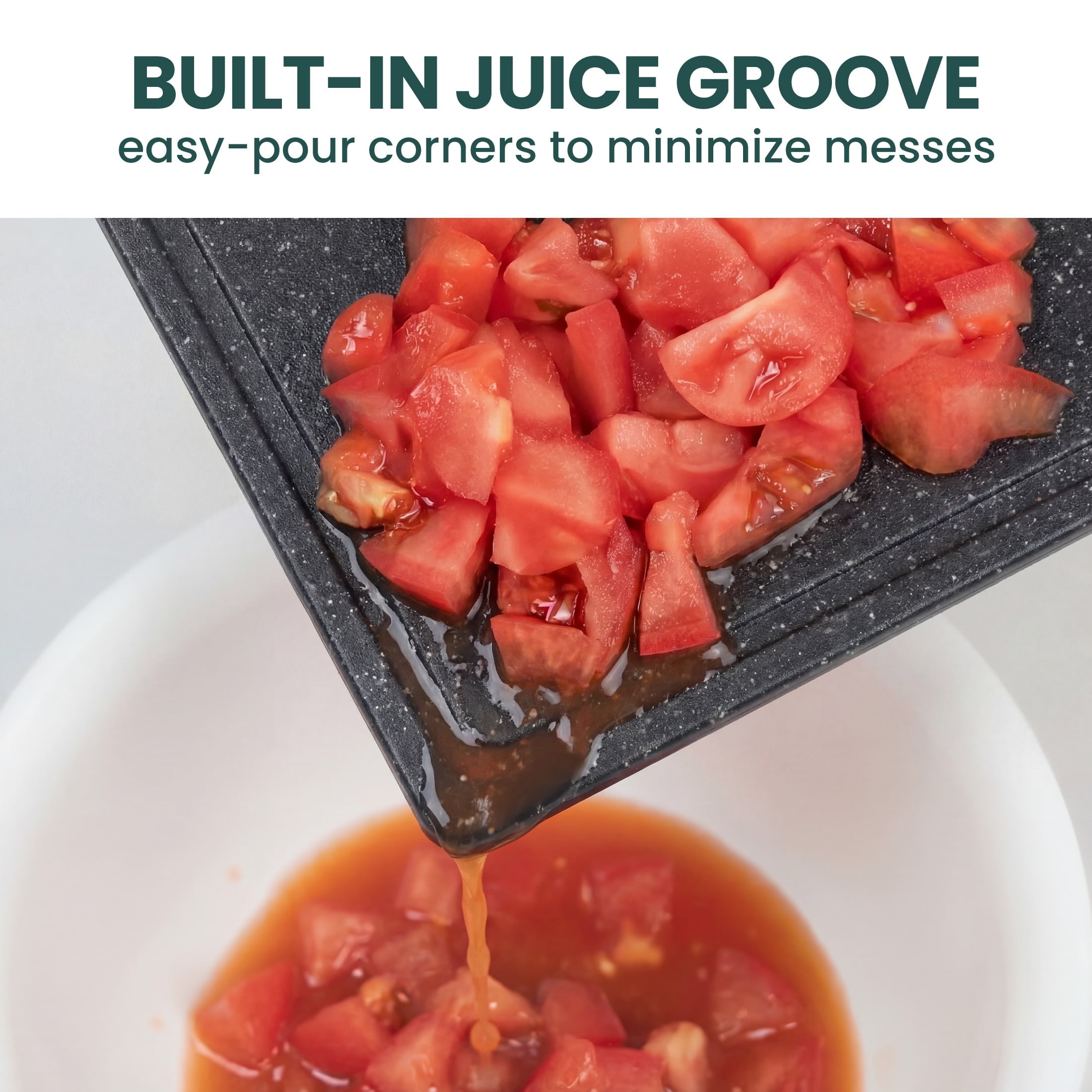 3-Piece Plastic Large Cutting Boards Set for Kitchen, Chopping Board with Non-slip Feet and Juice Grooves