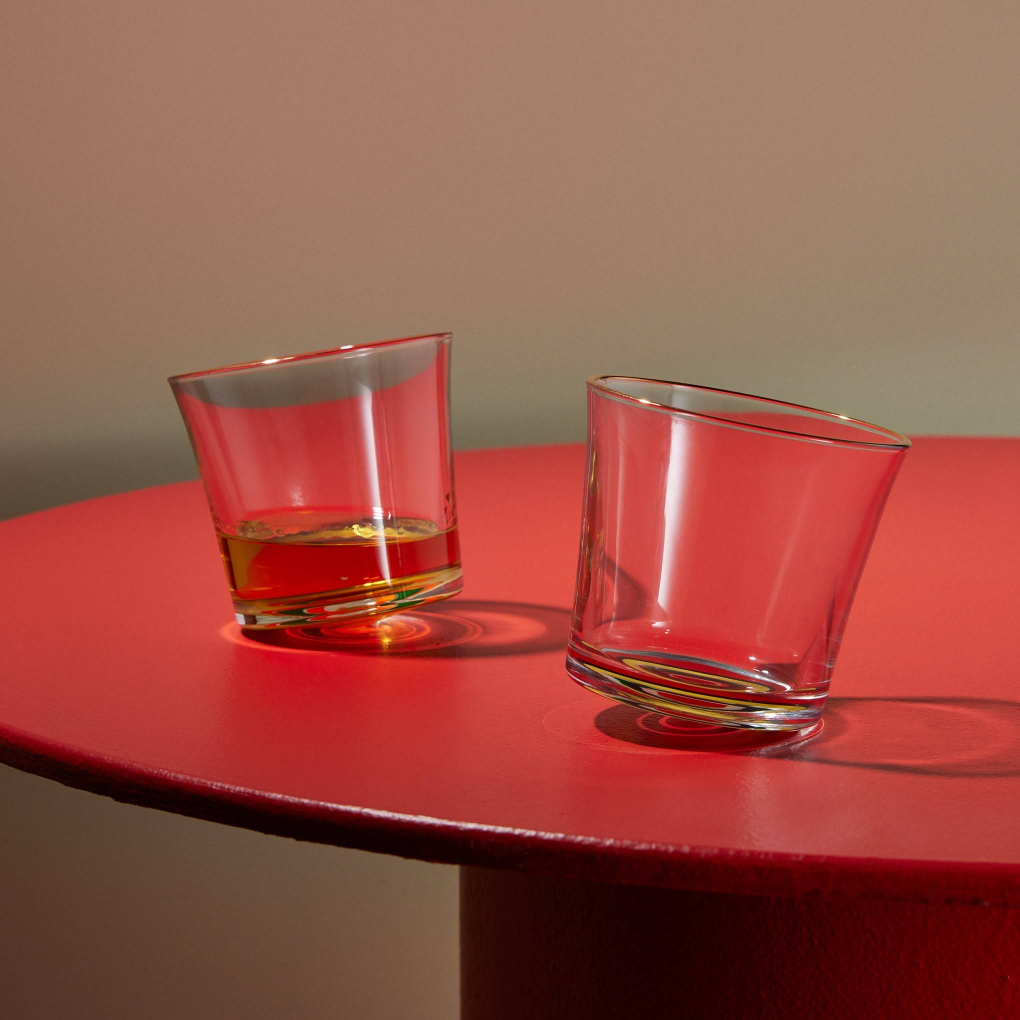 Japanese Rocking Whisky Glass - Red