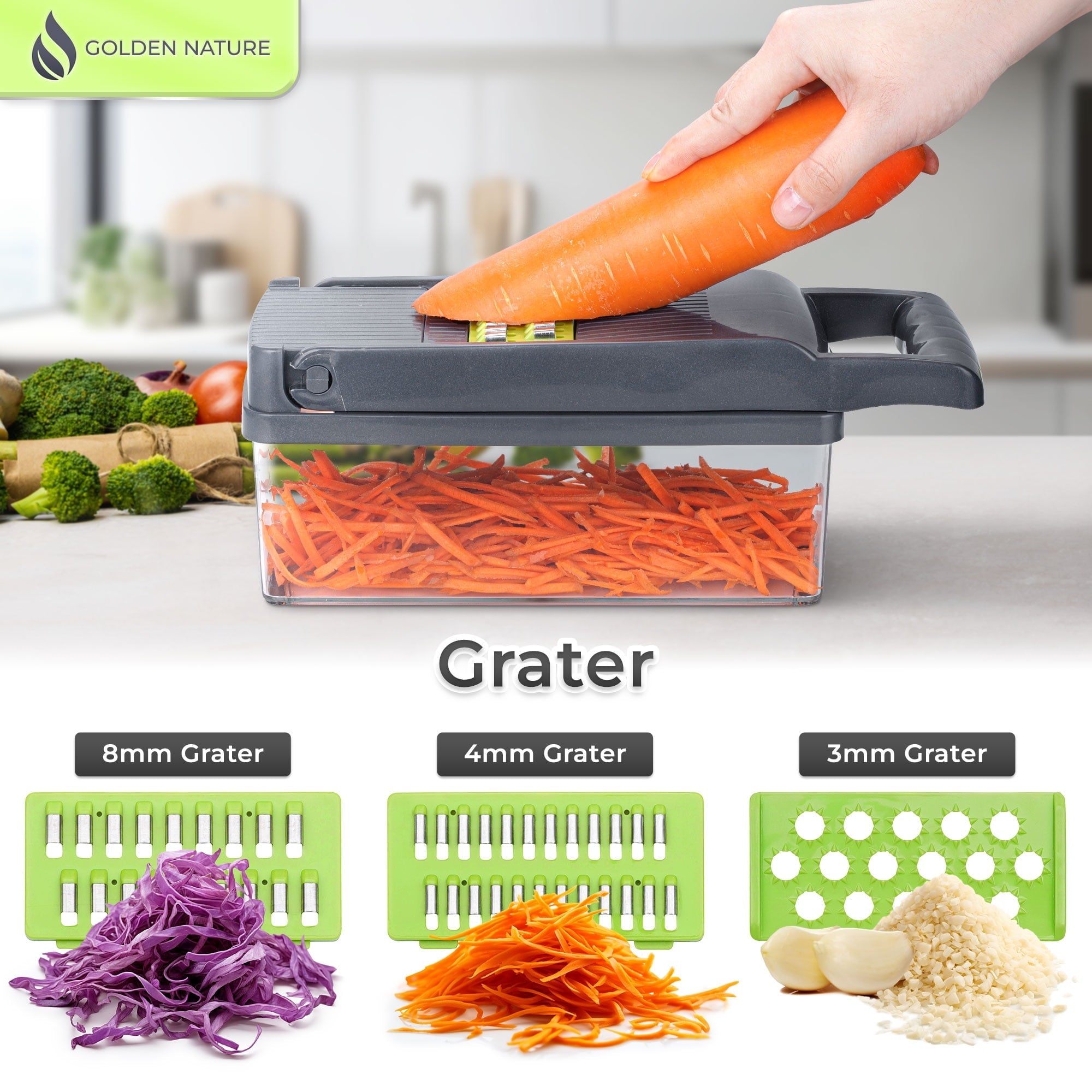 Vegetable Chopper, 14-in-1 Multifunctional Veggie Cutter, Dicer & Slicer, Kitchen Tools for Salad & Food