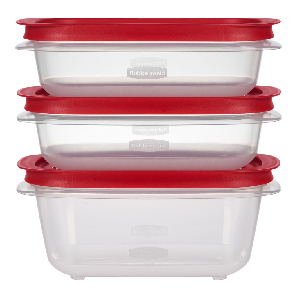 3.57-Cup (2) and 5.26-Cup EasyStore Rectangle Containers, 3 Pack, Food Storage Containers, Food Storage Containers wi...
