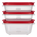 3.57-Cup (2) and 5.26-Cup EasyStore Rectangle Containers, 3 Pack, Food Storage Containers, Food Storage Containers wi...