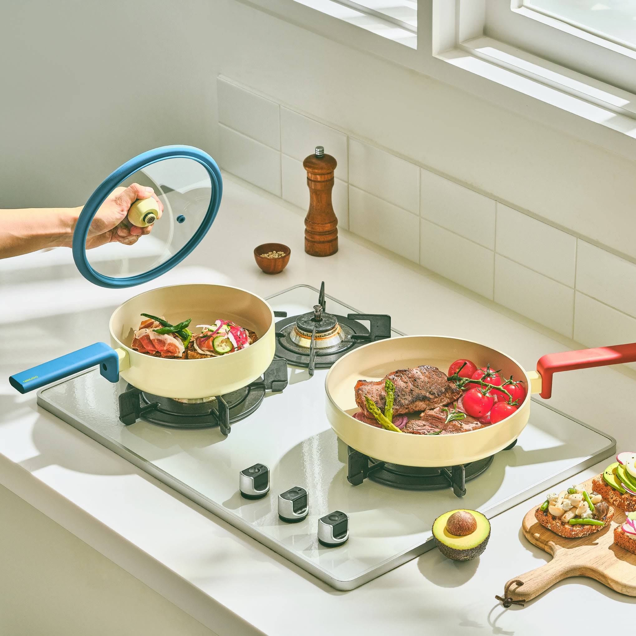 Geometric Non-Stick Cookware with Lid - Saucepan