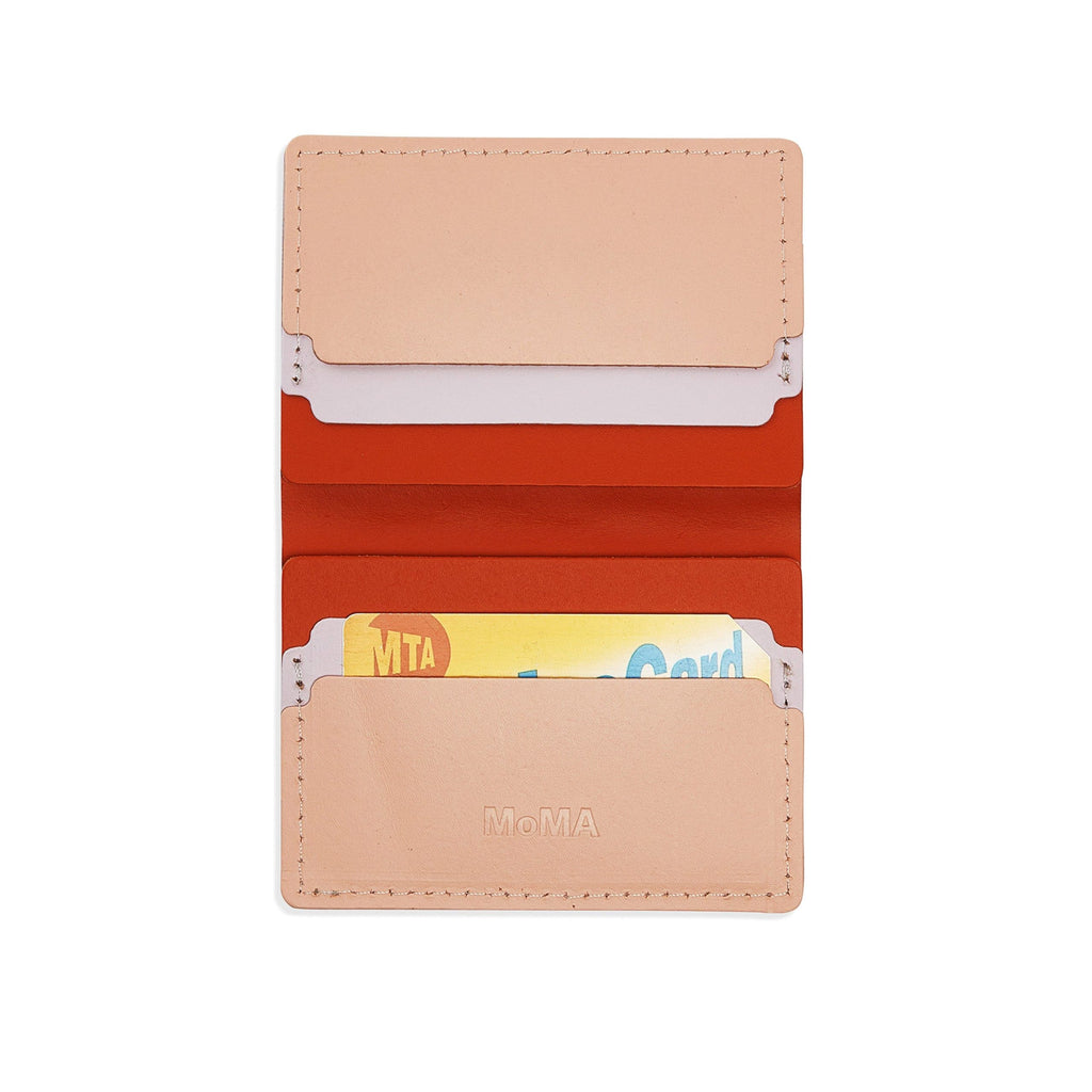 Primary Recycled Leather Wallet - Blue/ Red