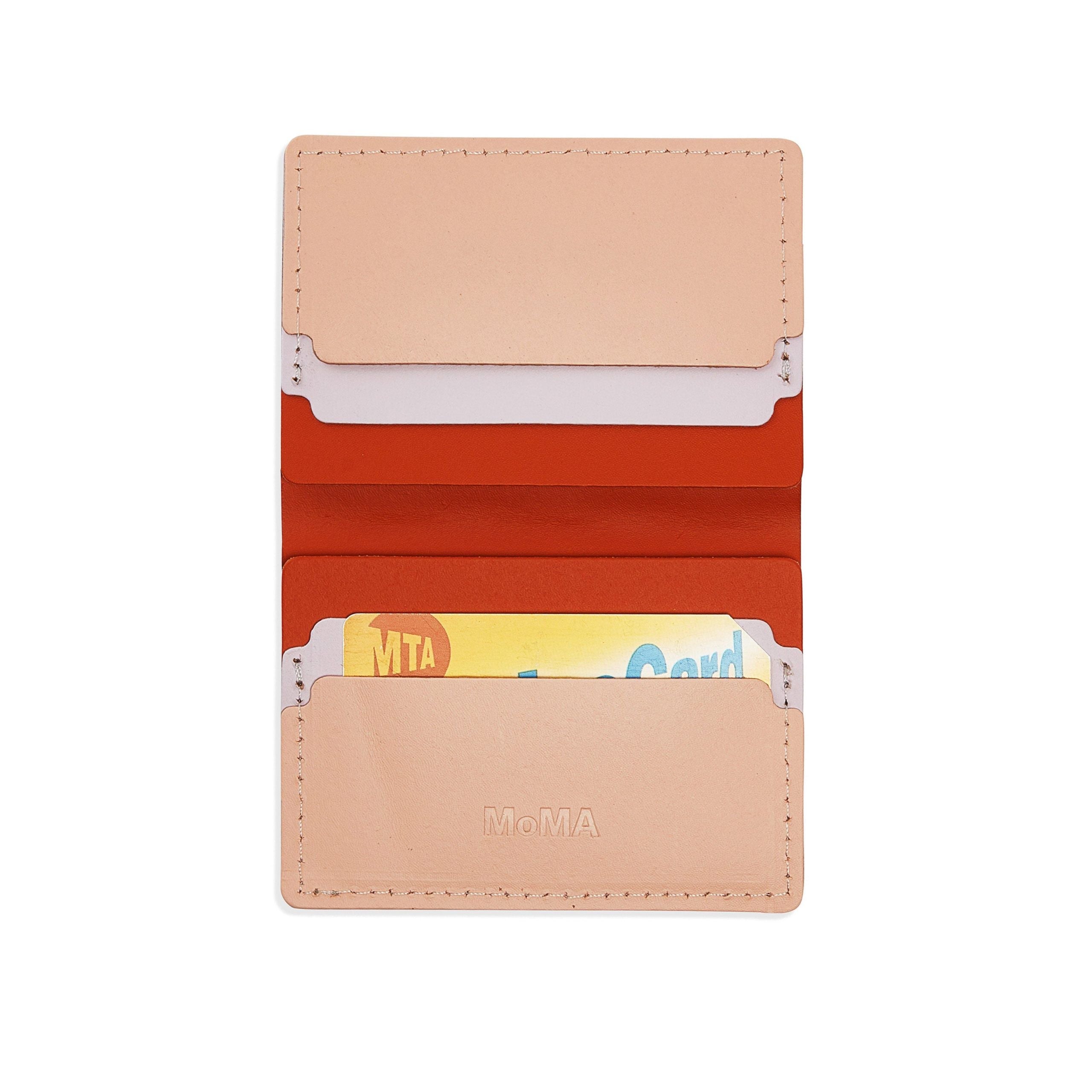Primary Recycled Leather Wallet - Blue/ Red