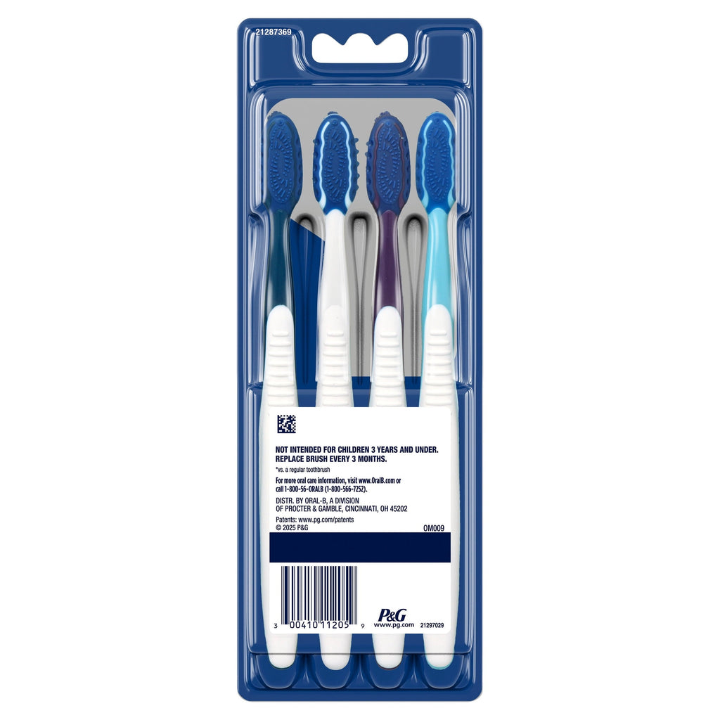 Toothbrush, Pro Clean Cross Action, Deep Plaque Removal, Medium, 4 Count