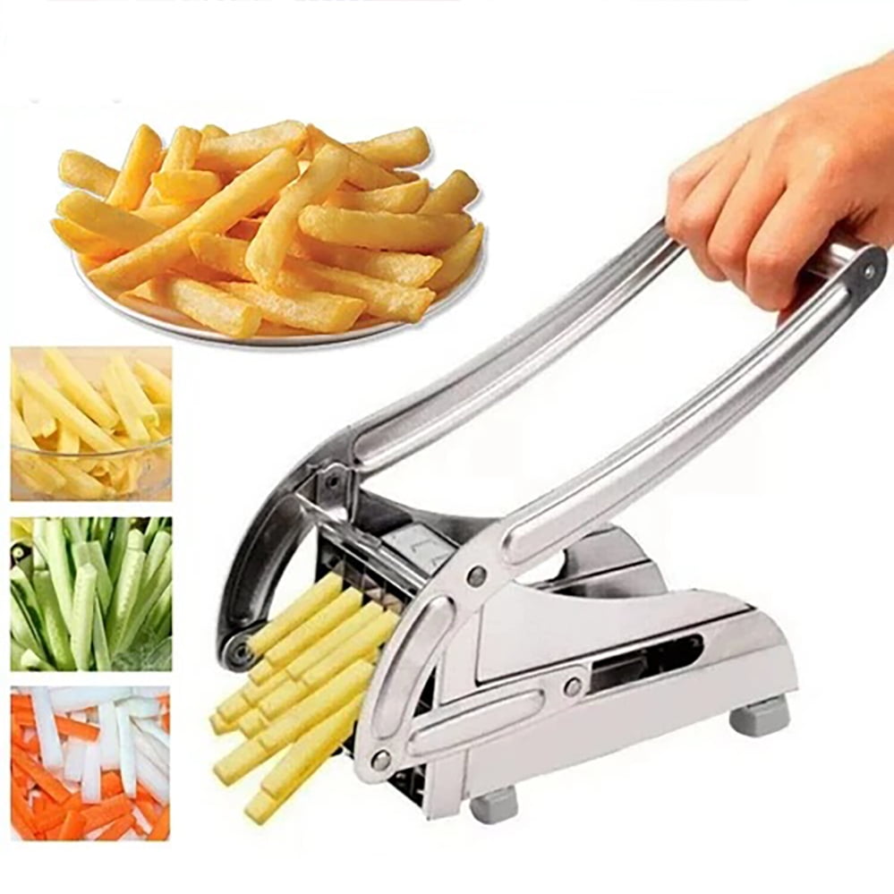 2-Blade French Fry Cutter | Stainless Steel Potato & Vegetable Chopper Slicer Dicer