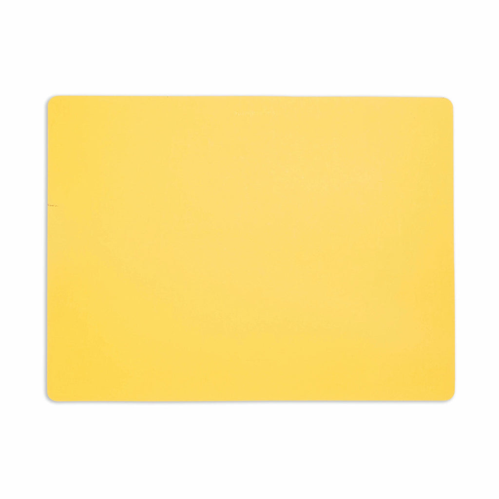 Dual-Sided Recycled Leather Placemat - Yellow/ Light Grey