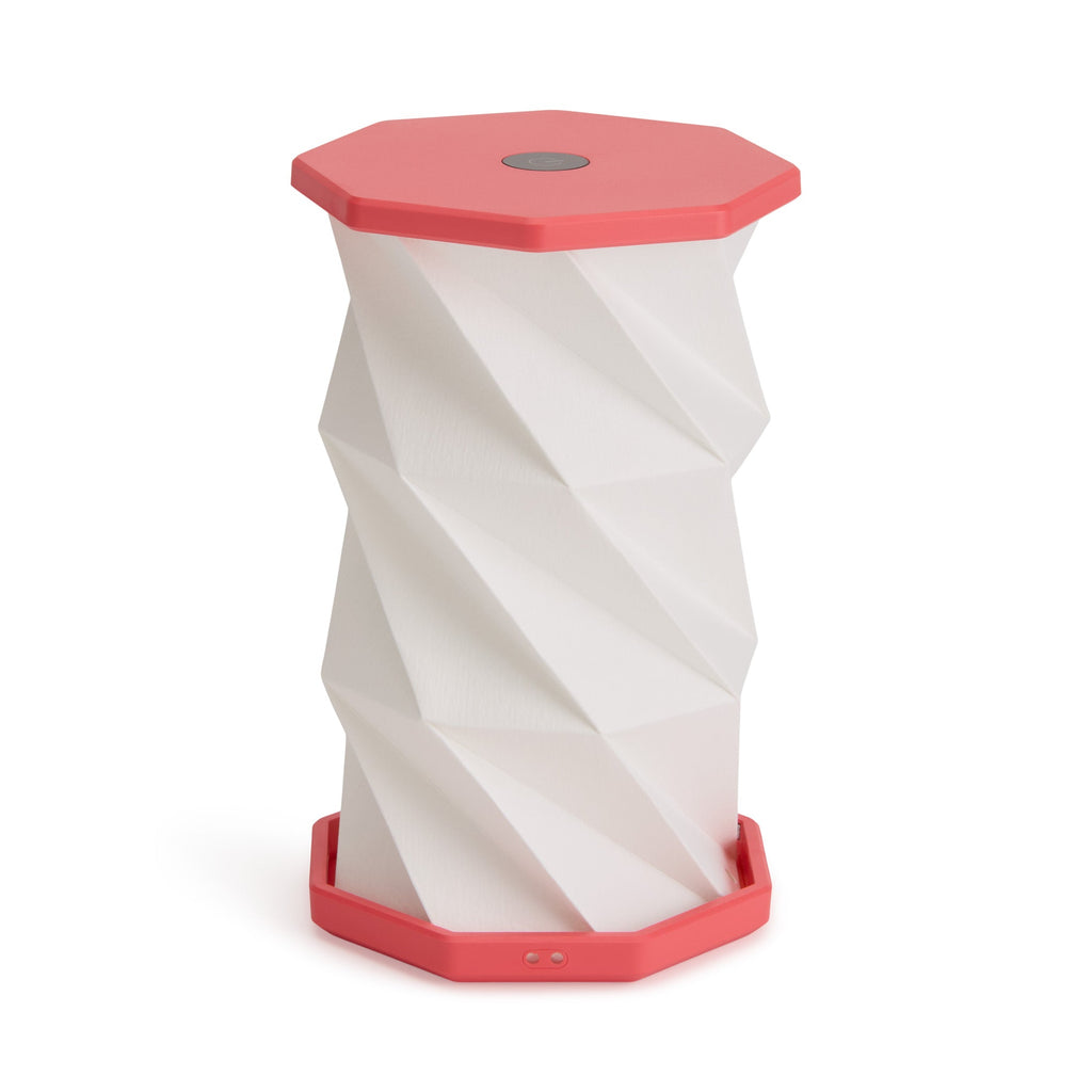 Twist Hexagon Portable Table Lamp - Coral Red