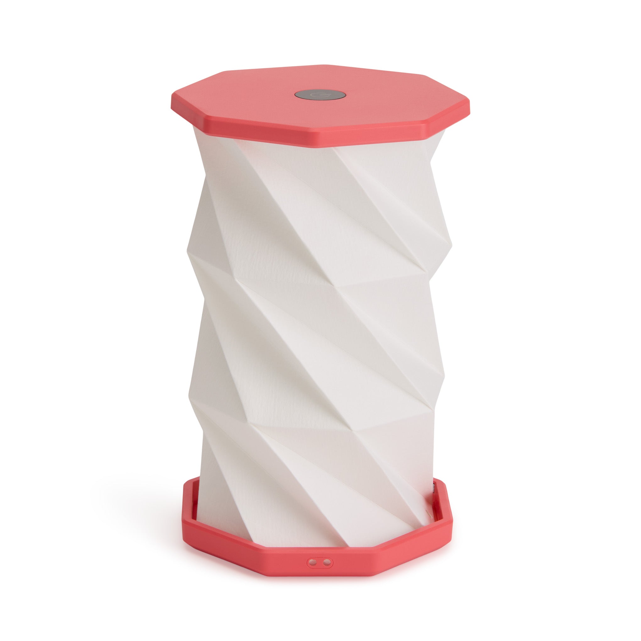 Twist Hexagon Portable Table Lamp - Coral Red