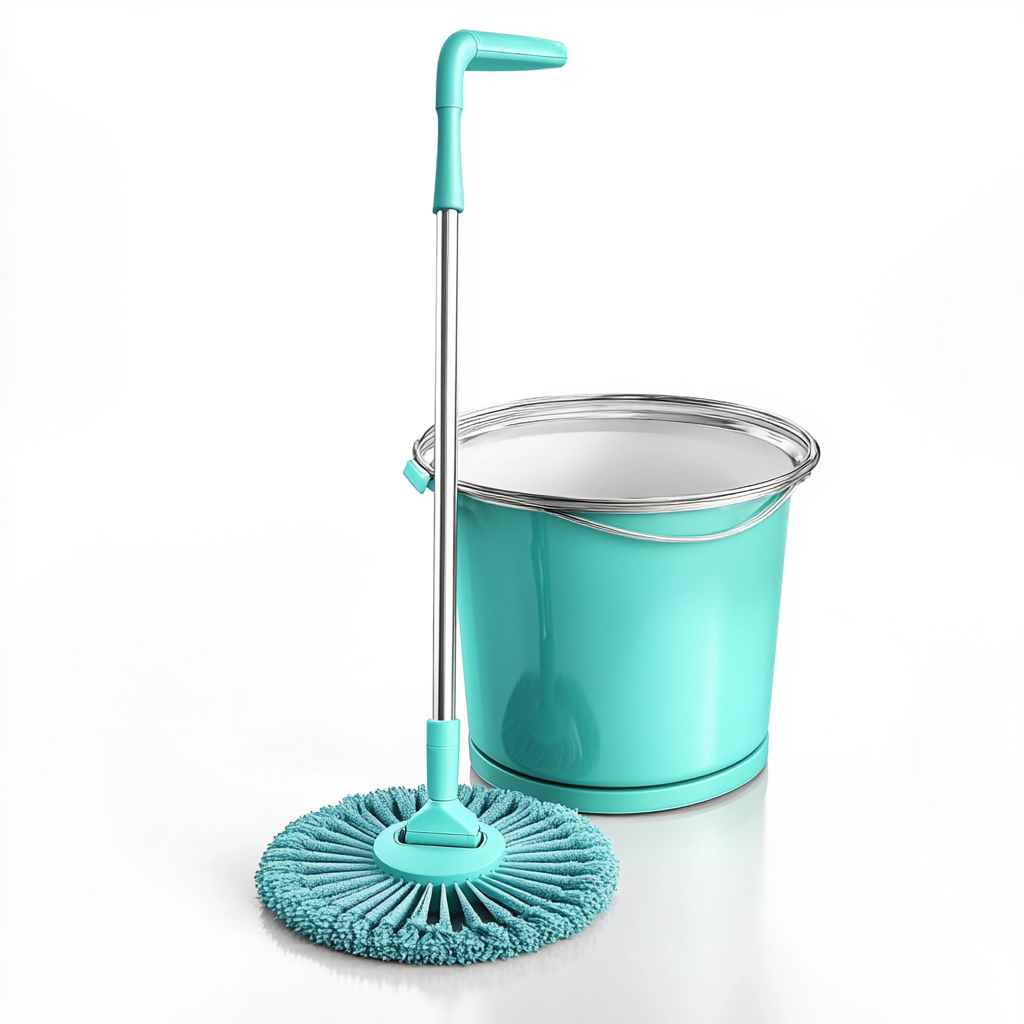 Modun Spin Mop and Bucket System - Stainless Steel Wringer & Basket - 360 Rotating Mop with Adjustable Handle - Heavy Duty Floor Cleaning Set for Home & Commercial
