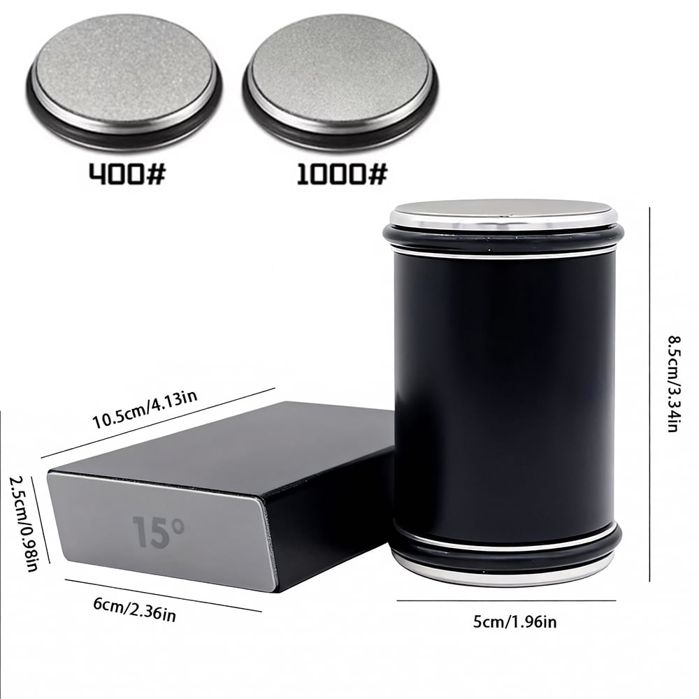 Tumbler Knife Sharpener Rolling Diamond Sharpening Stone #1000/#400 Sharpener Kit Kitchen Knives 15 and 20 Degrees