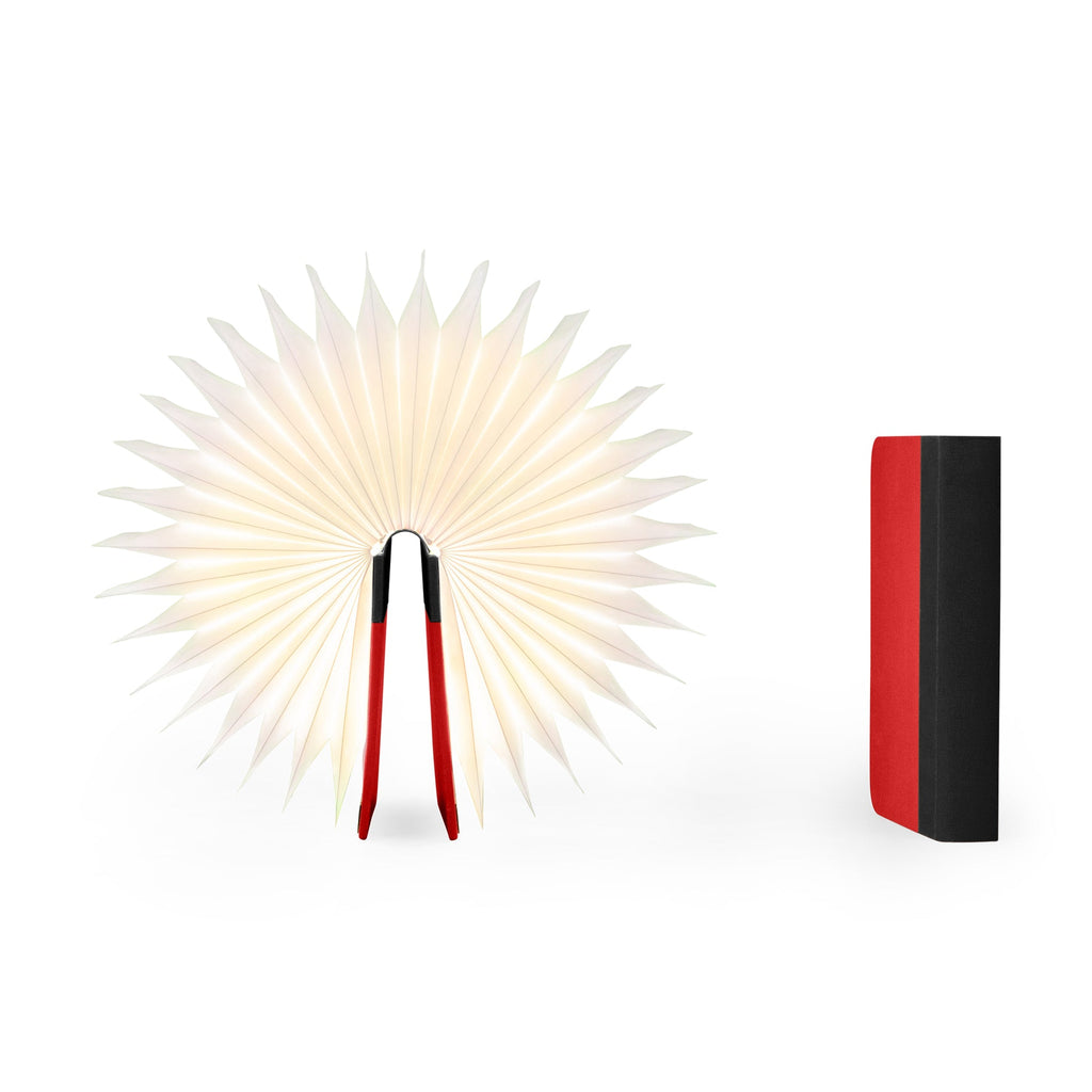 Lumio Book Lamp - Black/ Red