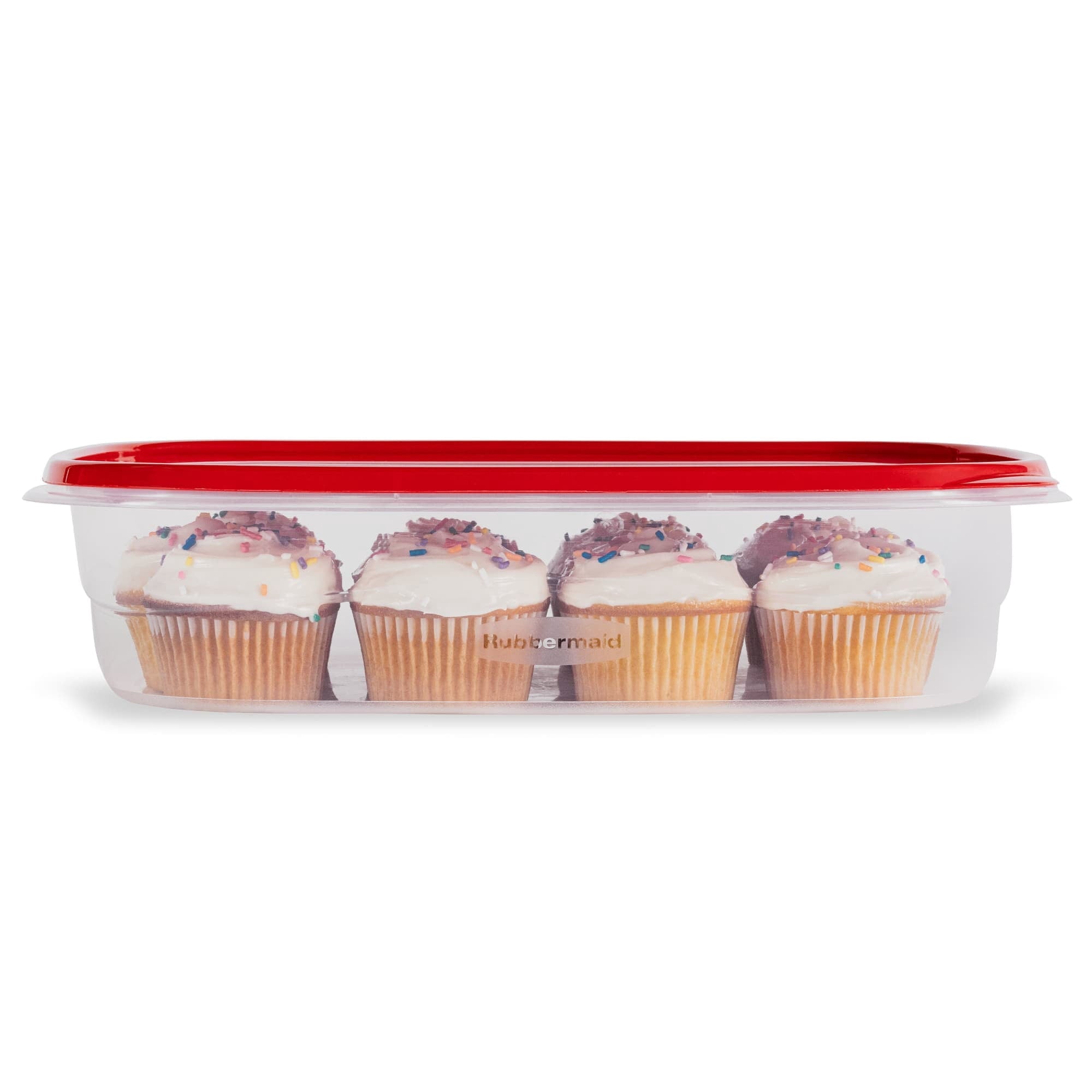 1 Gallon, 2 Packs, Red, Large Rectangular Plastic Food Storage Containers