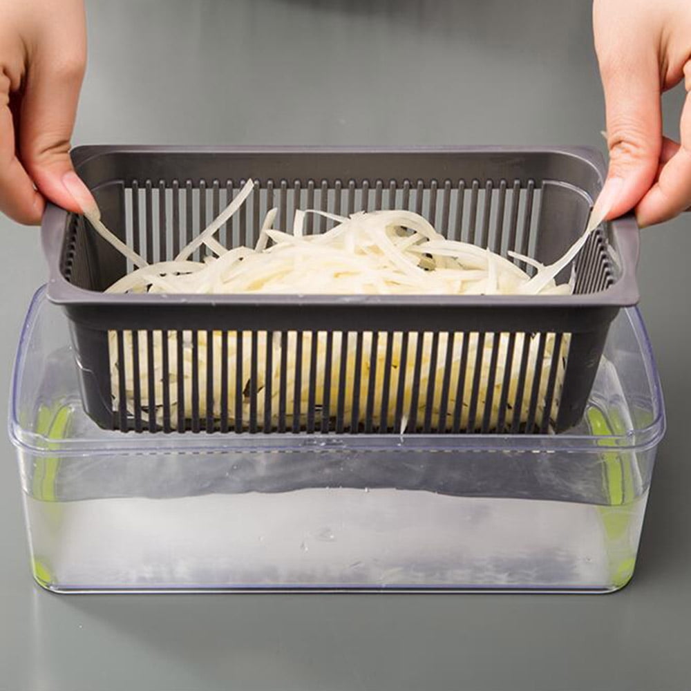 Vegetable Chopper, 14 in 1 Veggie Chopper, Multifunctional Food Cutter with Container 8 Blades